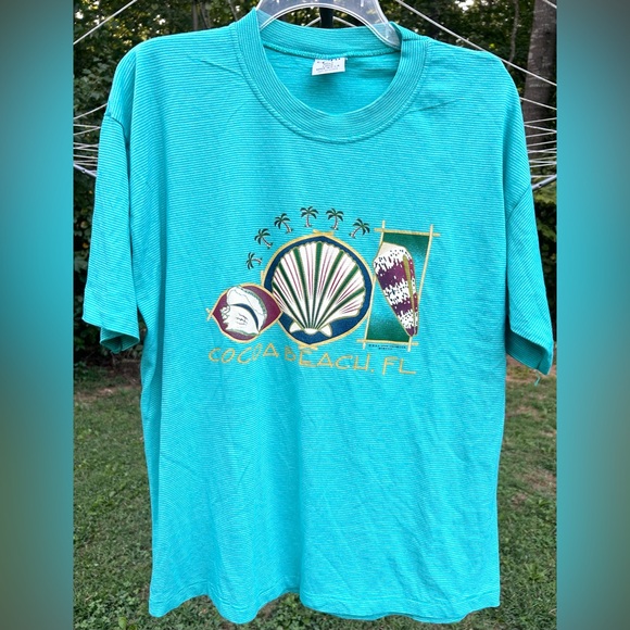 Vintage Cocoa Beach, FL T Shirt Cal Cru M.B.S. Love Unlimited Large Nautical USA - Picture 2 of 6